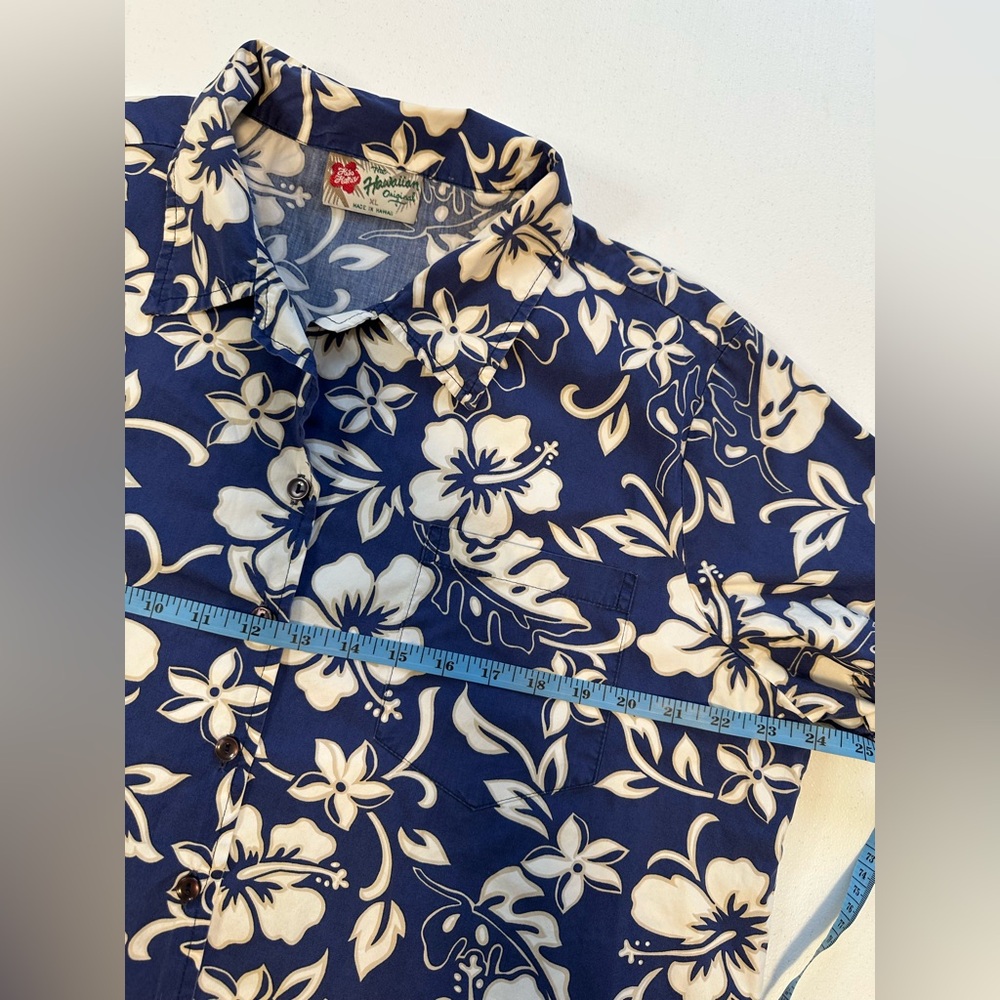 Vintage THE Hawaiian Original Hilo Hattie Shirt Womens XL Floral Hibiscus Poplin - Picture 3 of 6